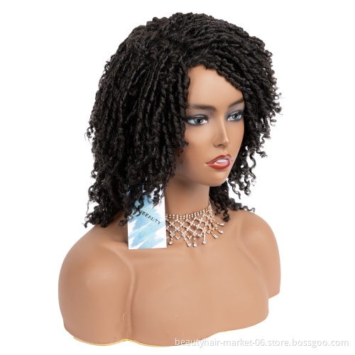 LinniBeauty Cheap Synthetic Hair Wigs for Black Women African Short Dreadlocks Wig Faux Locs Crochet Hair Braided Wigs